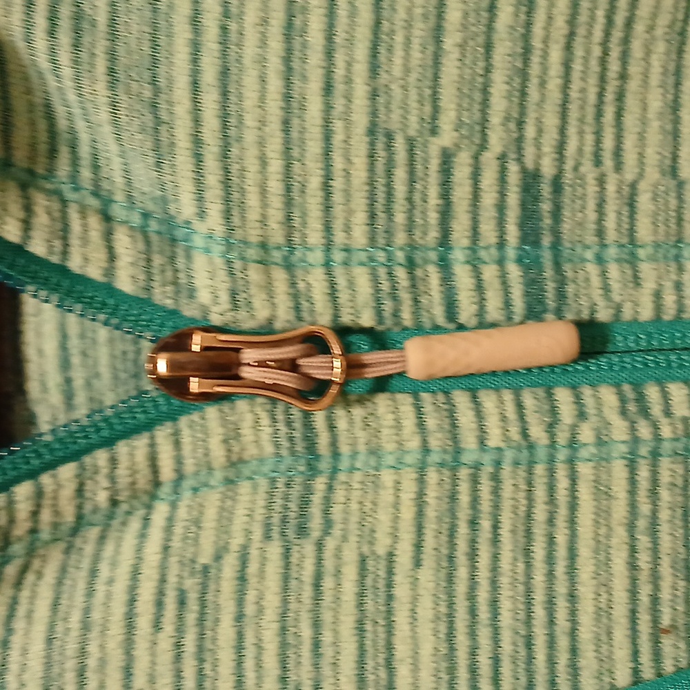 Women's North Face green striped jacket - Picture 3 of 4